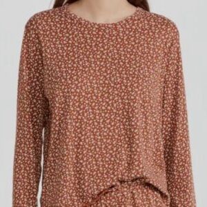 THE GREAT 2 piece orange rust floral pajama set